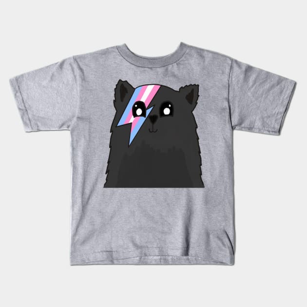 Transgender Pride Flag Kitty Kids T-Shirt by nonbeenarydesigns